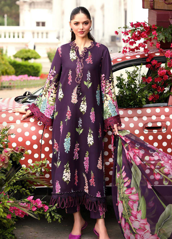 M Prints by Maria B Unstitched Embroidered Lawn 3 Piece Suit MB26UME 5A - Eid Collection