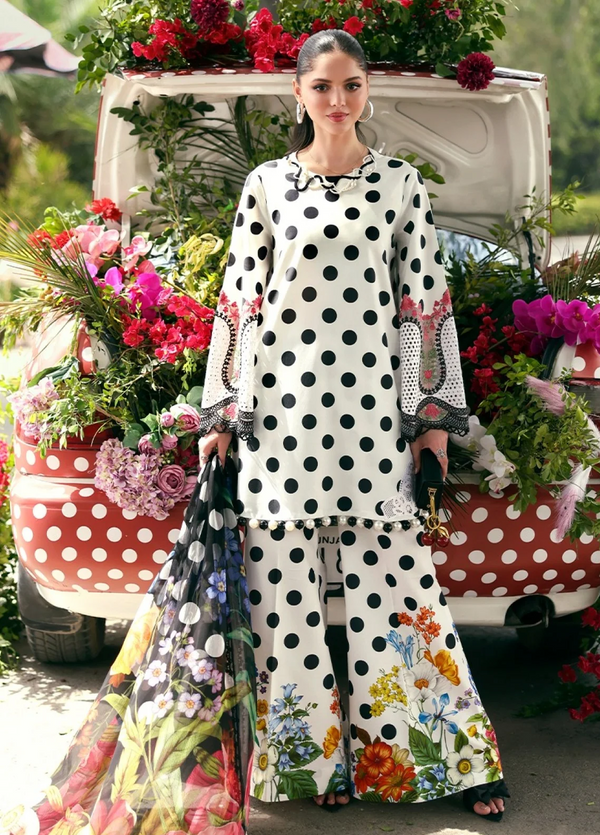 M Prints by Maria B Unstitched Embroidered Lawn 3 Piece Suit MB26UME 8A - Eid Collection