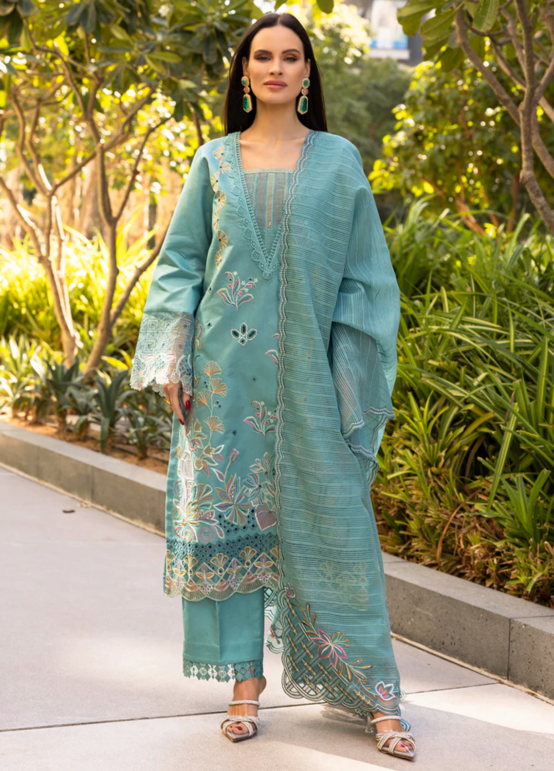 Carnation By Rang Rasiya Embroidered Lawn Suit Unstitched 3 Piece RR25CF D-14 Ariana- Summer Collection