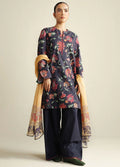 Coco by Zara Shahjahan Printed Slub Cotton Suits Unstitched 3 Piece CZS25PU D-01 B Meadow - Winter Collection