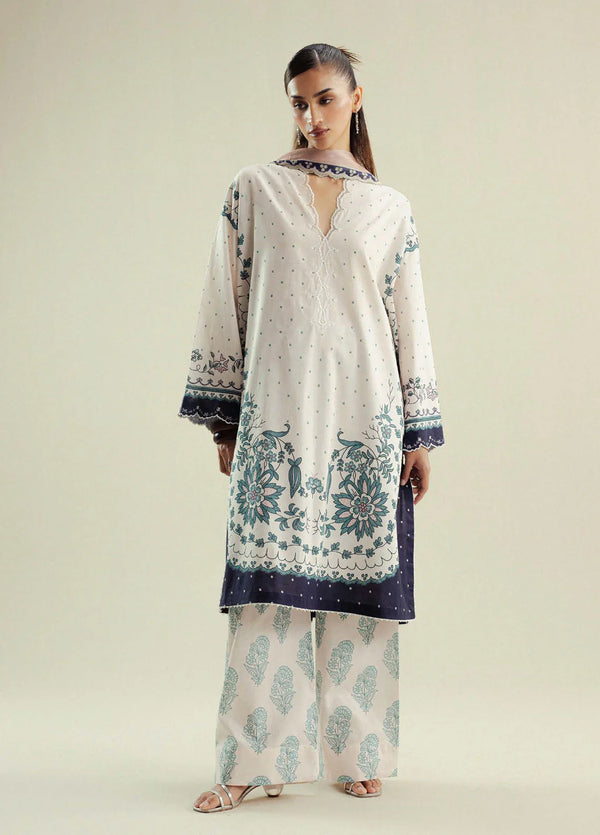 Coco by Zara Shahjahan Printed Slub Cotton Suits Unstitched 3 Piece CZS25PU D-02 B Muse - Winter Collection