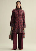 Coco by Zara Shahjahan Printed Cotton Satin Suits Unstitched 3 Piece CZS25PU D-06 B Rove - Winter Collection