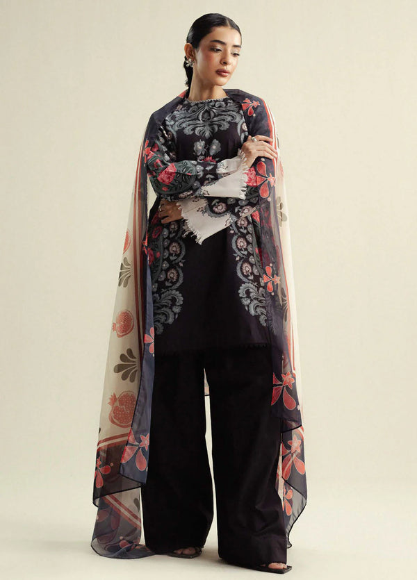 Coco by Zara Shahjahan Printed Cambric Suits Unstitched 3 Piece CZS25PU D-09 B Sol - Winter Collection