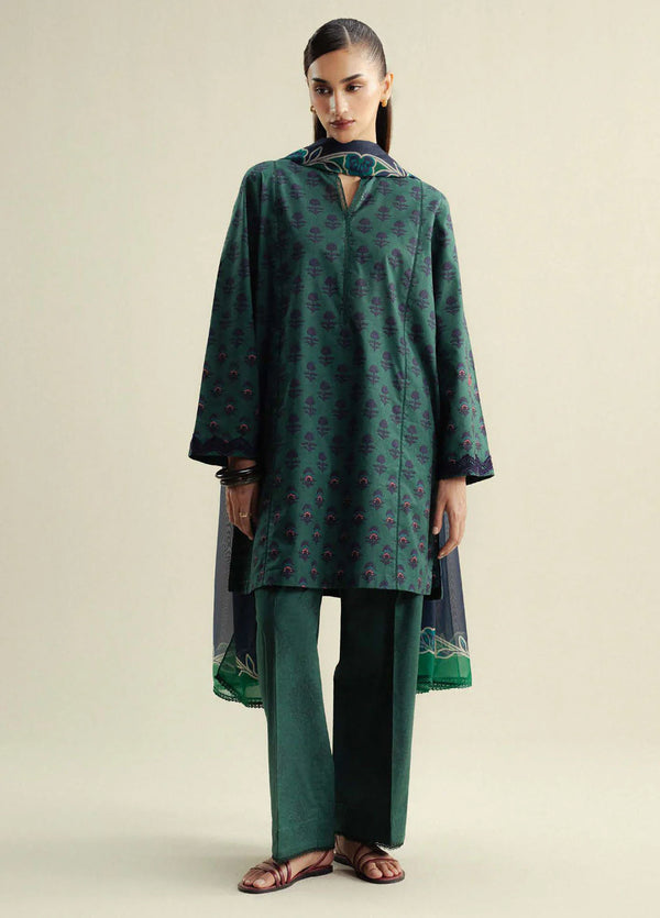 Coco by Zara Shahjahan Printed Cambric Suits Unstitched 3 Piece CZS25PU D-10 A Willow - Winter Collection