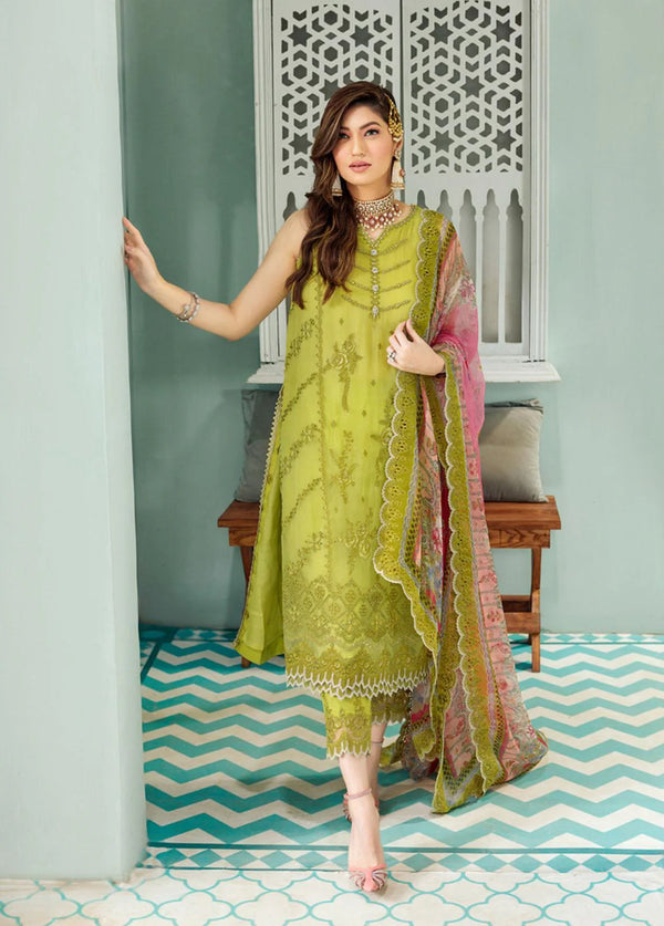 Noor By Saadia Asad Embroidered Chiffon Unstitched 3 Piece Suits - D1
