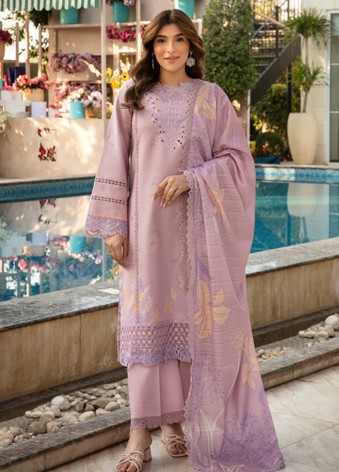 Florence By Rang Rasiya Embroidered Lawn Suits Unstitched 3 Piece RR25F D-05 Daniya- Summer Collection