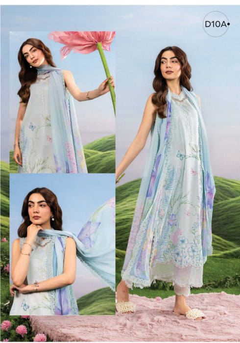 Maria.B M.Basics Embroidered Lawn Unstitched 3Pc Suit MB-10A