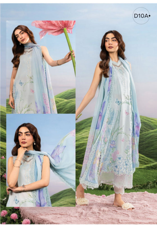 Maria.B M.Basics Embroidered Lawn Unstitched 3Pc Suit MB-10A