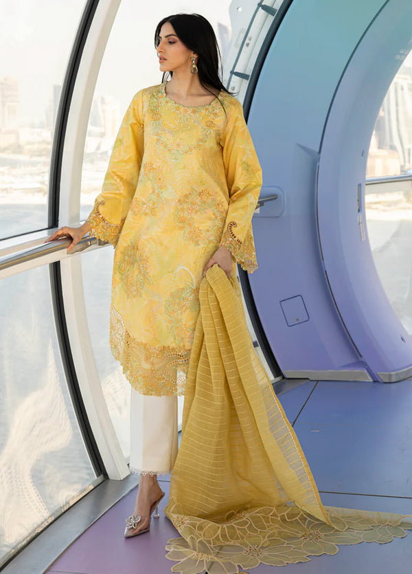 Carnation By Rang Rasiya Embroidered Lawn Suit Unstitched 3 Piece RR25CF D-03 Liana- Summer Collection