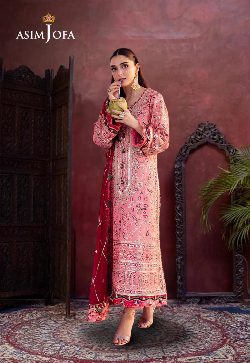 Uraan By Asim Jofa Embroidered Lawn Suit Unstitched 3 Piece AJ24U AJUR-06 - Summer Collection