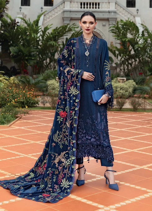 Luxe by Maria B Unstitched Embroidered Velvet 3 Piece MB25LW D12 - Winter Collection
