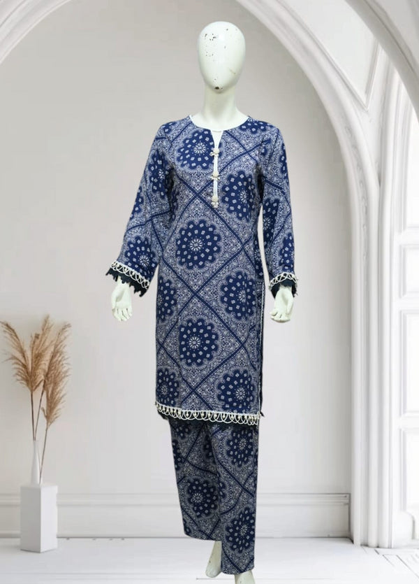 Stitched 2 Piece Linen Suit by Eshaal Collection D05 - Summer Collection