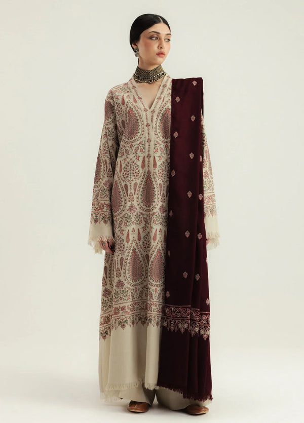 Zara Shahjahan Unstitched Winter Marina Embroidered Suits 3 Piece CZS25WC D7-kel - Winter Collection