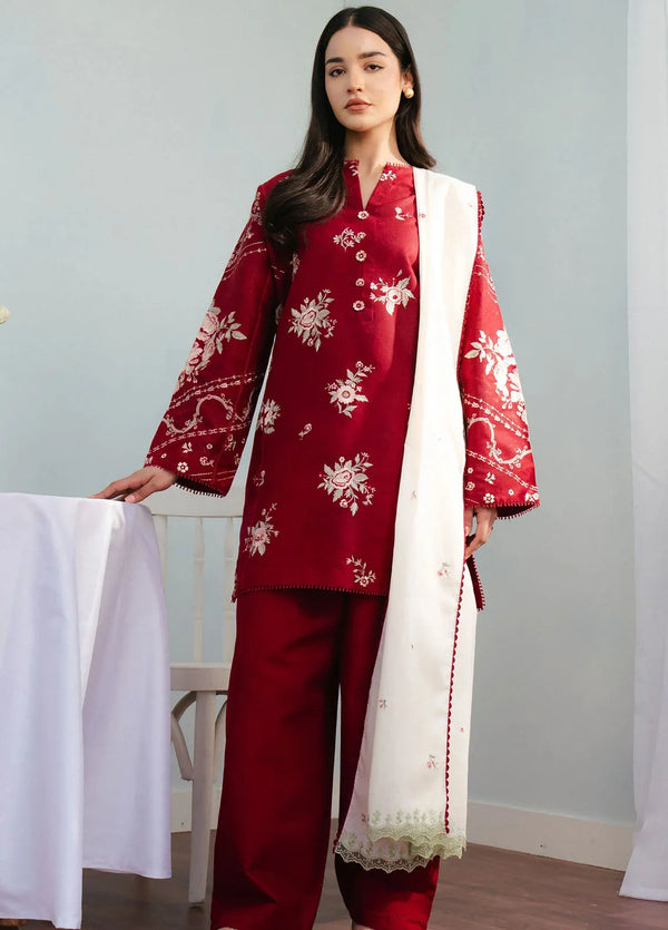 Coco By Zara Shahjahan Embroidered Jacquard Suits Unstitched 3 Piece CZS25L D10A Nora - Summer Collection