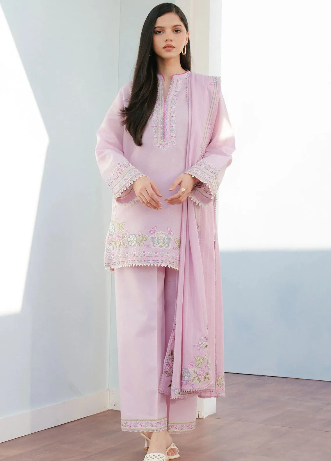 Coco By Zara Shahjahan Embroidered Jacquard Suits Unstitched 3 Piece CZS25L D9B Indi - Summer Collection