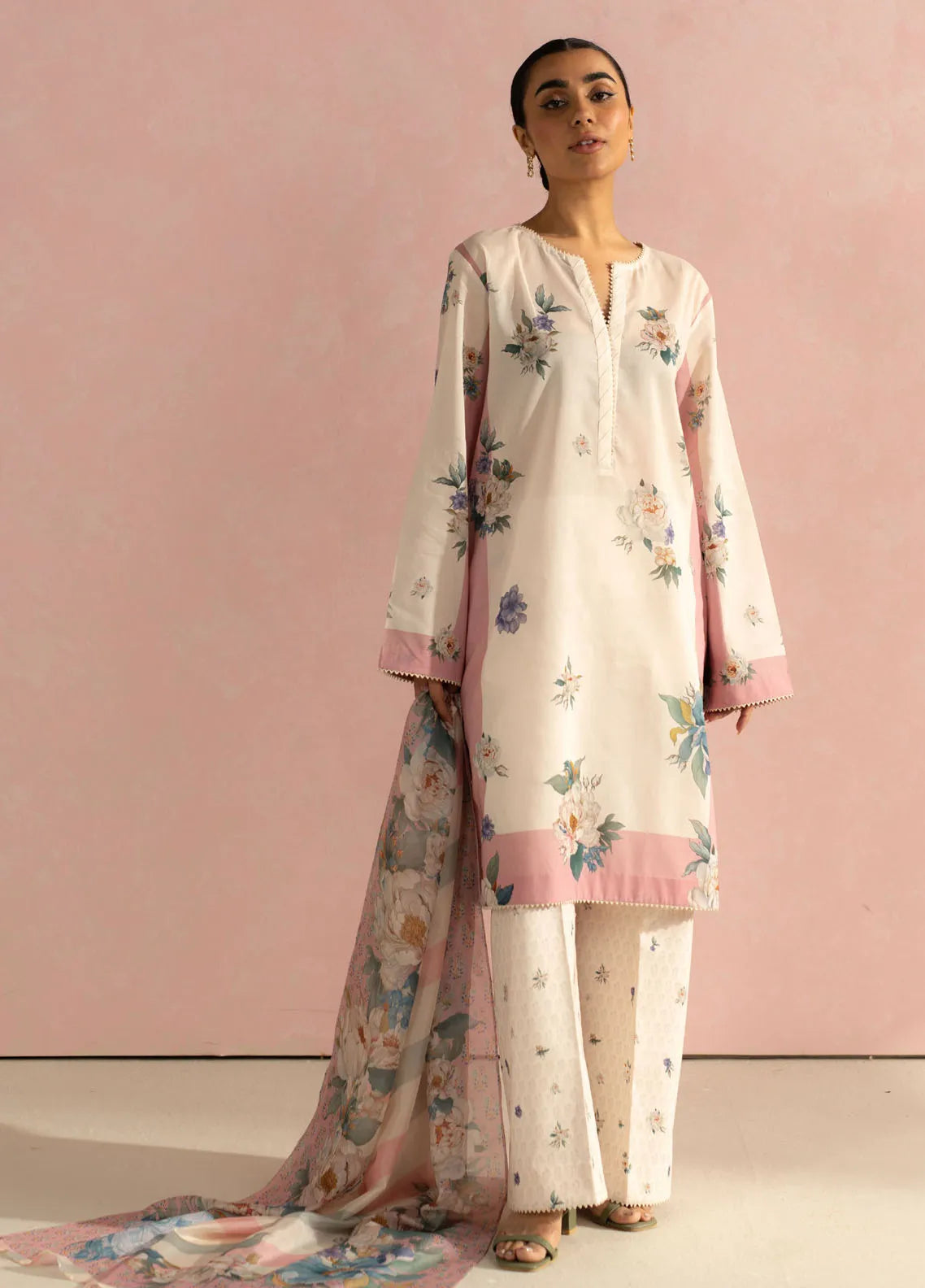 Coco by Zara Shahjahan Printed Lawn Suit Unstitched 3 Piece CZS25P D 2B-Sofia - Summer Collection