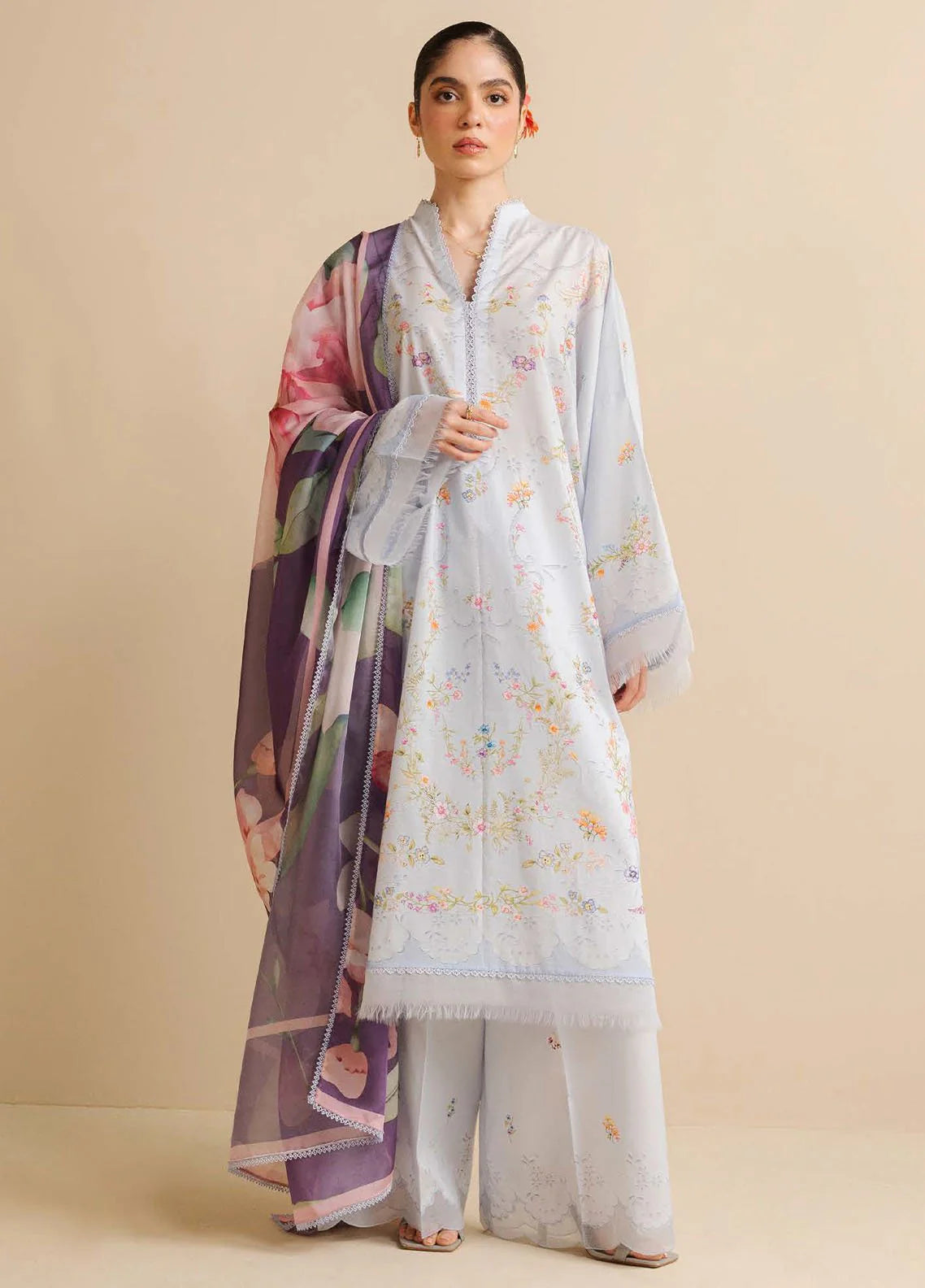 Coco by Zara Shahjahan Printed Lawn Suits Unstitched 3 Piece CZS25PDT Aria 3 A - Summer Collection