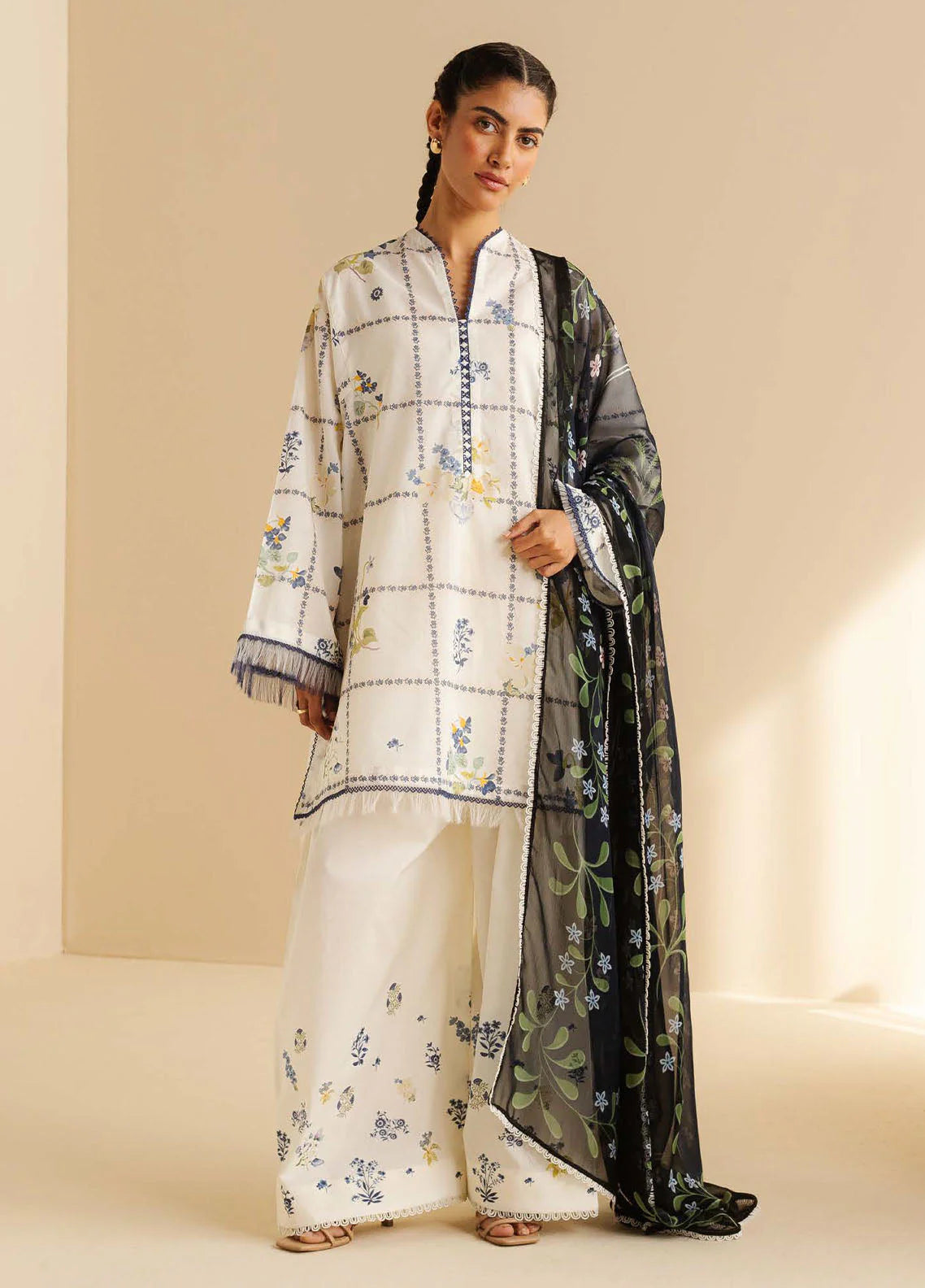 Coco by Zara Shahjahan Printed Lawn Suits Unstitched 3 Piece CZS25PDT Luna 10 A - Summer Collection