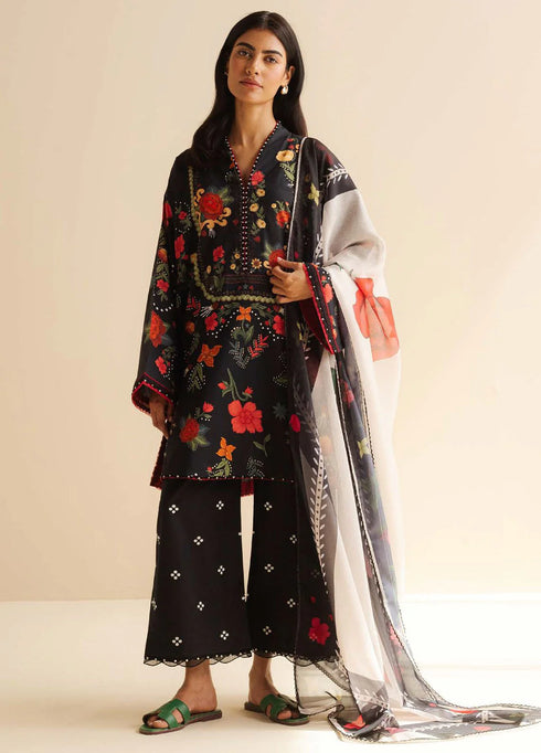Coco by Zara Shahjahan Printed Lawn Suits Unstitched 3 Piece CZS25PDT Nyra 5 A - Summer Collection