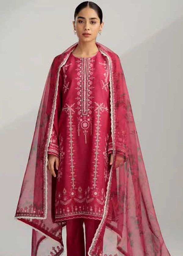 Coco by Zara Shahjahan Embroidered Lawn Suits Unstitched 3 Piece CZS23S 3B - Summer Collection