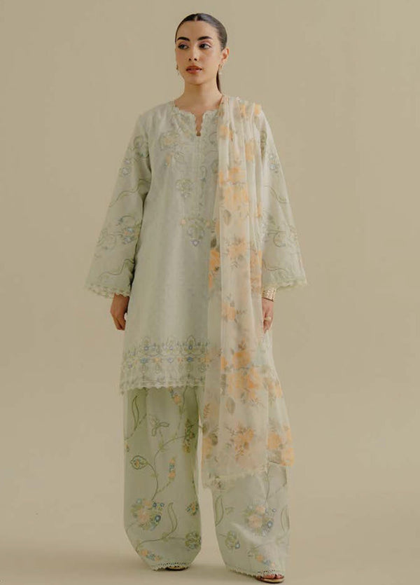 Coco by Zara Shahjhan Embroidered Jacquard Suits Unstitched 3 Piece CZS25LD D-1 B Elva - Summer Collection
