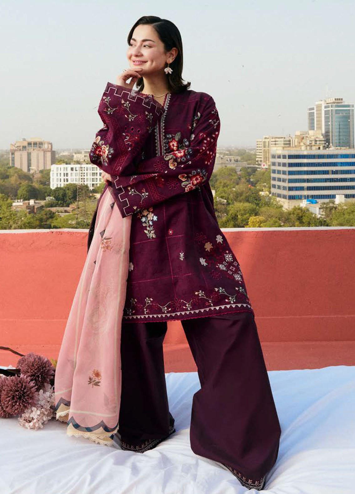 Coco by Zara Shahjhan Embroidered Jacquard Suits Unstitched 3 Piece CZS25LD D-5 B Sufa - Summer Collection