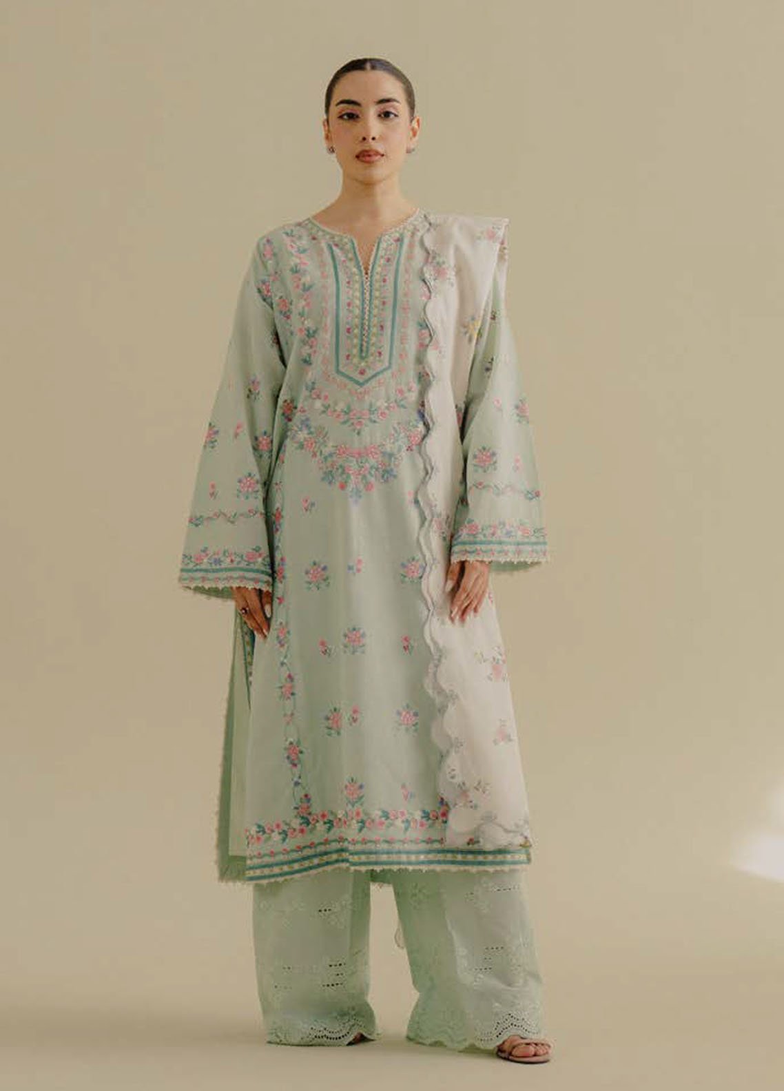 Coco by Zara Shahjhan Embroidered Jacquard Suits Unstitched 3 Piece CZS25LD D-9 A Zeest - Summer Collection
