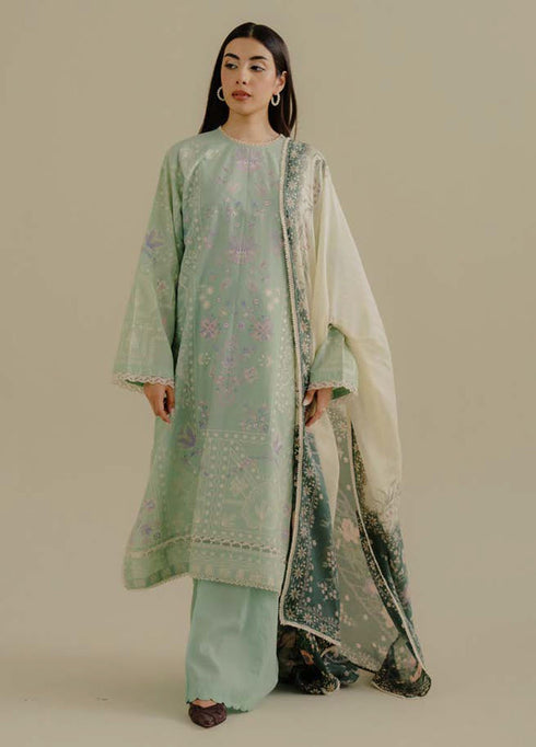 Coco by Zara Shahjhan Embroidered Lawn Suits Unstitched 3 Piece CZS25LD D-10 A Nyssa - Summer Collection