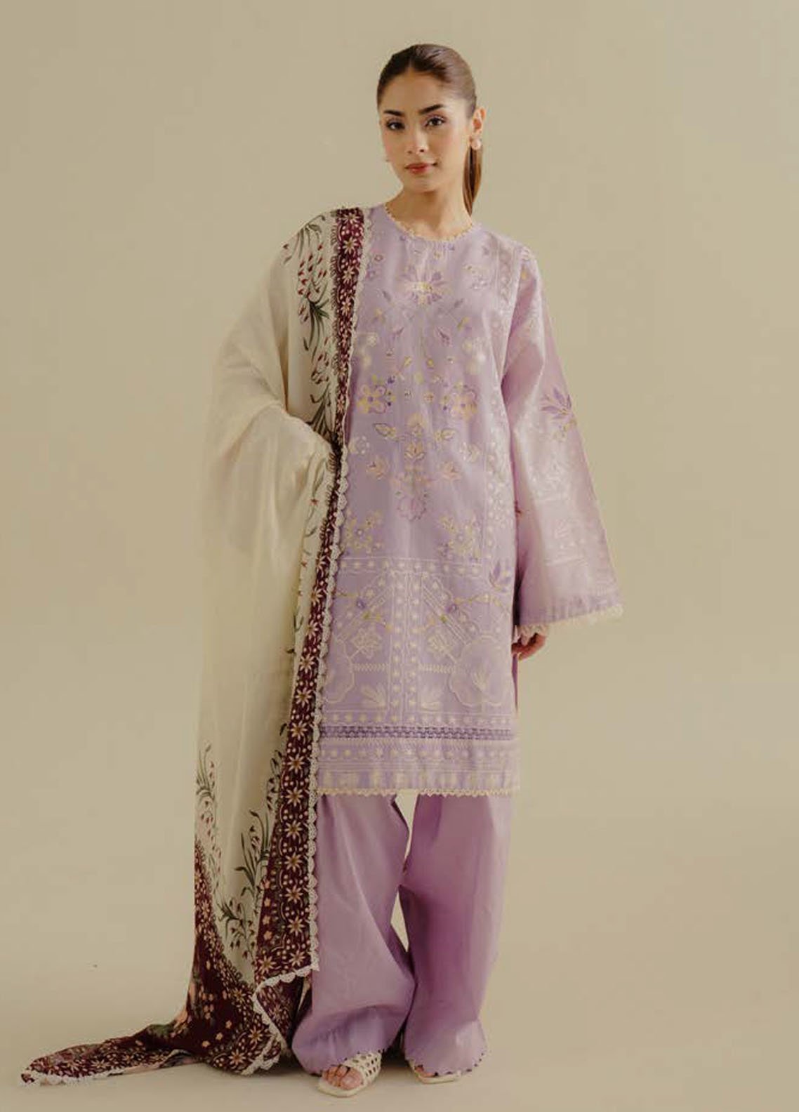 Coco by Zara Shahjhan Embroidered Lawn Suits Unstitched 3 Piece CZS25LD D-10 B Nyssa - Summer Collection