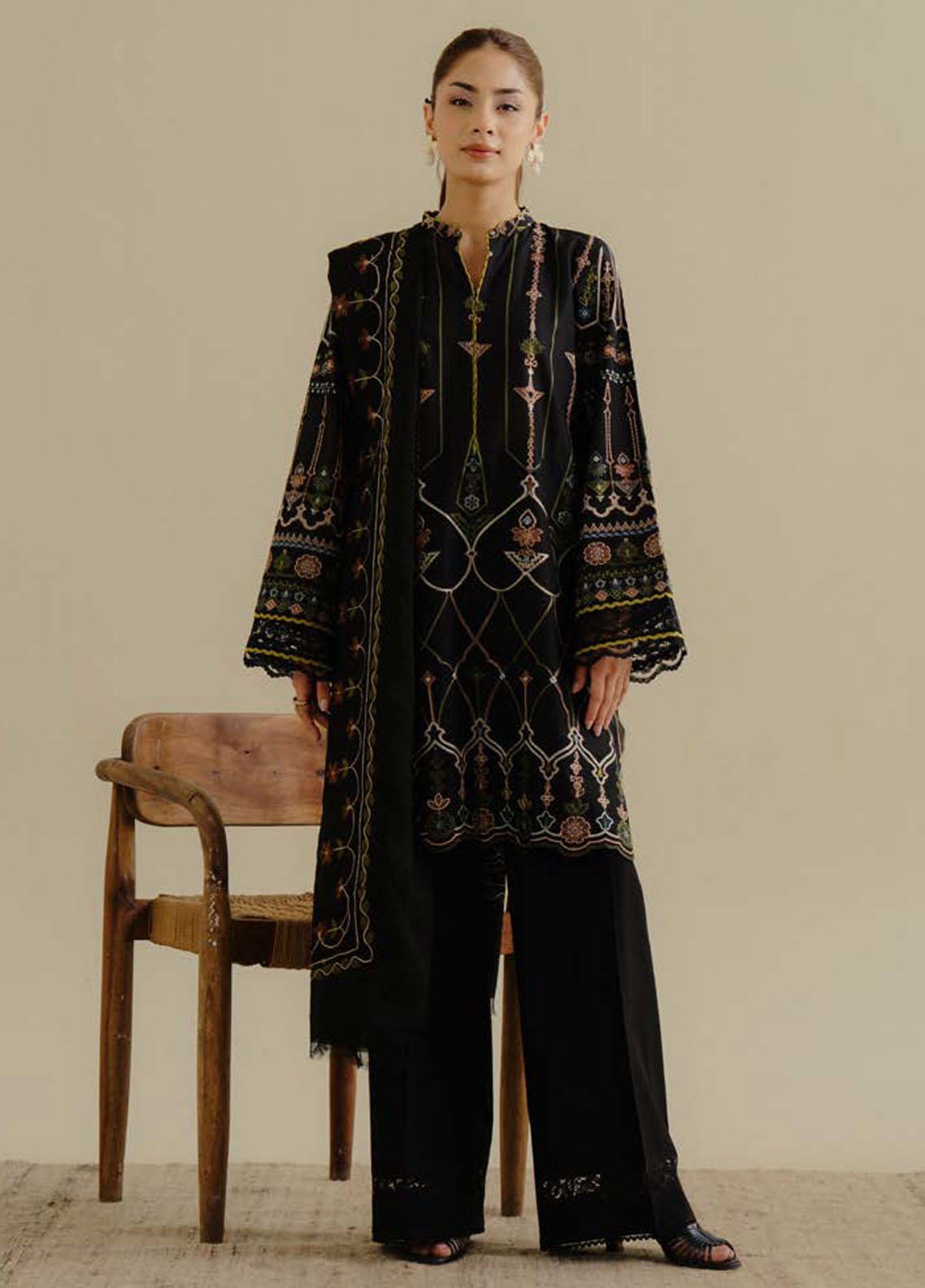 Coco by Zara Shahjhan Embroidered Lawn Suits Unstitched 3 Piece CZS25LD D-2 A Iris - Summer Collection