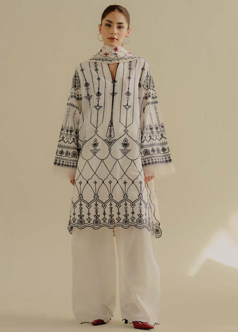 Coco by Zara Shahjhan Embroidered Lawn Suits Unstitched 3 Piece CZS25LD D-2 B Iris - Summer Collection