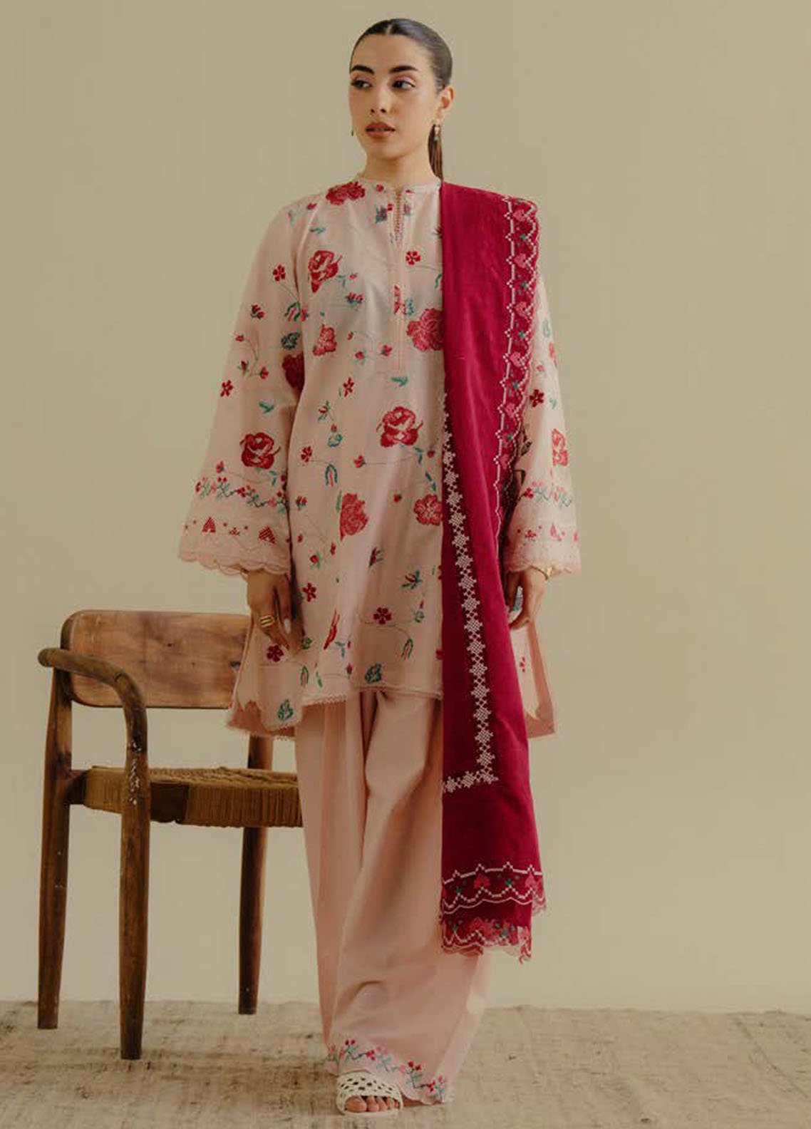 Coco by Zara Shahjhan Embroidered Lawn Suits Unstitched 3 Piece CZS25LD D-6 A Zufra - Summer Collection