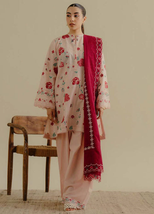 Coco by Zara Shahjhan Embroidered Lawn Suits Unstitched 3 Piece CZS25LD D-6 A Zufra - Summer Collection