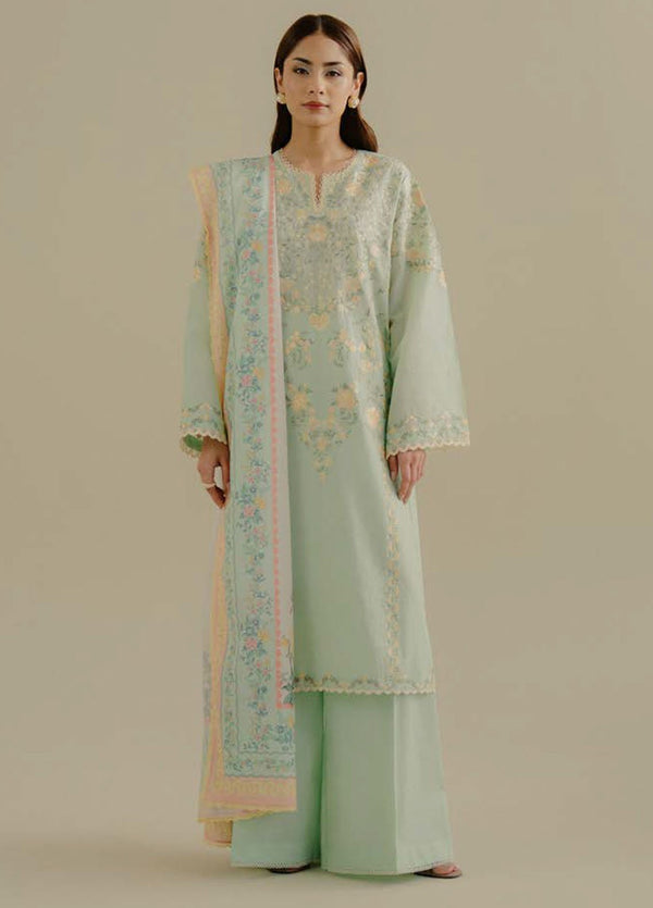 Coco by Zara Shahjhan Embroidered Lawn Suits Unstitched 3 Piece CZS25LD D-7 A Velin - Summer Collection