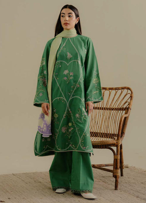 Coco by Zara Shahjhan Embroidered Lawn Suits Unstitched 3 Piece CZS25LD D-8 B Tara - Summer Collection