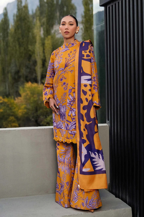 M Basics By Maria B  Printed Khaddar Suits Unstitched 3 Piece MB24MBW 1A - Winter Collection