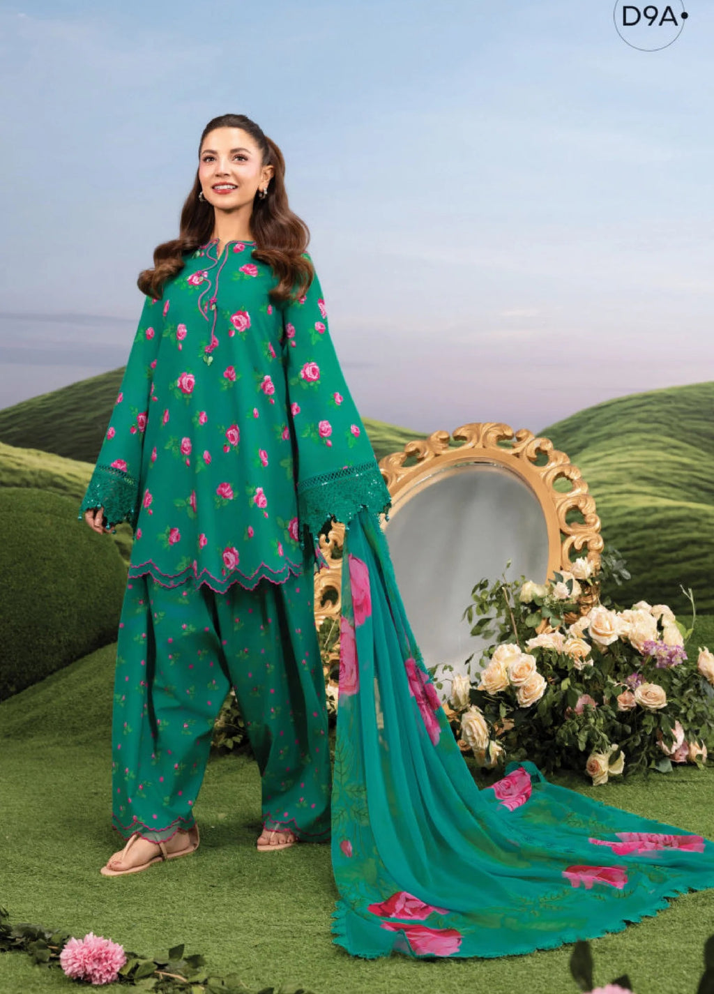 Maria.B M.Basics Embroidered Lawn Unstitched 3Pc Suit MB-09A
