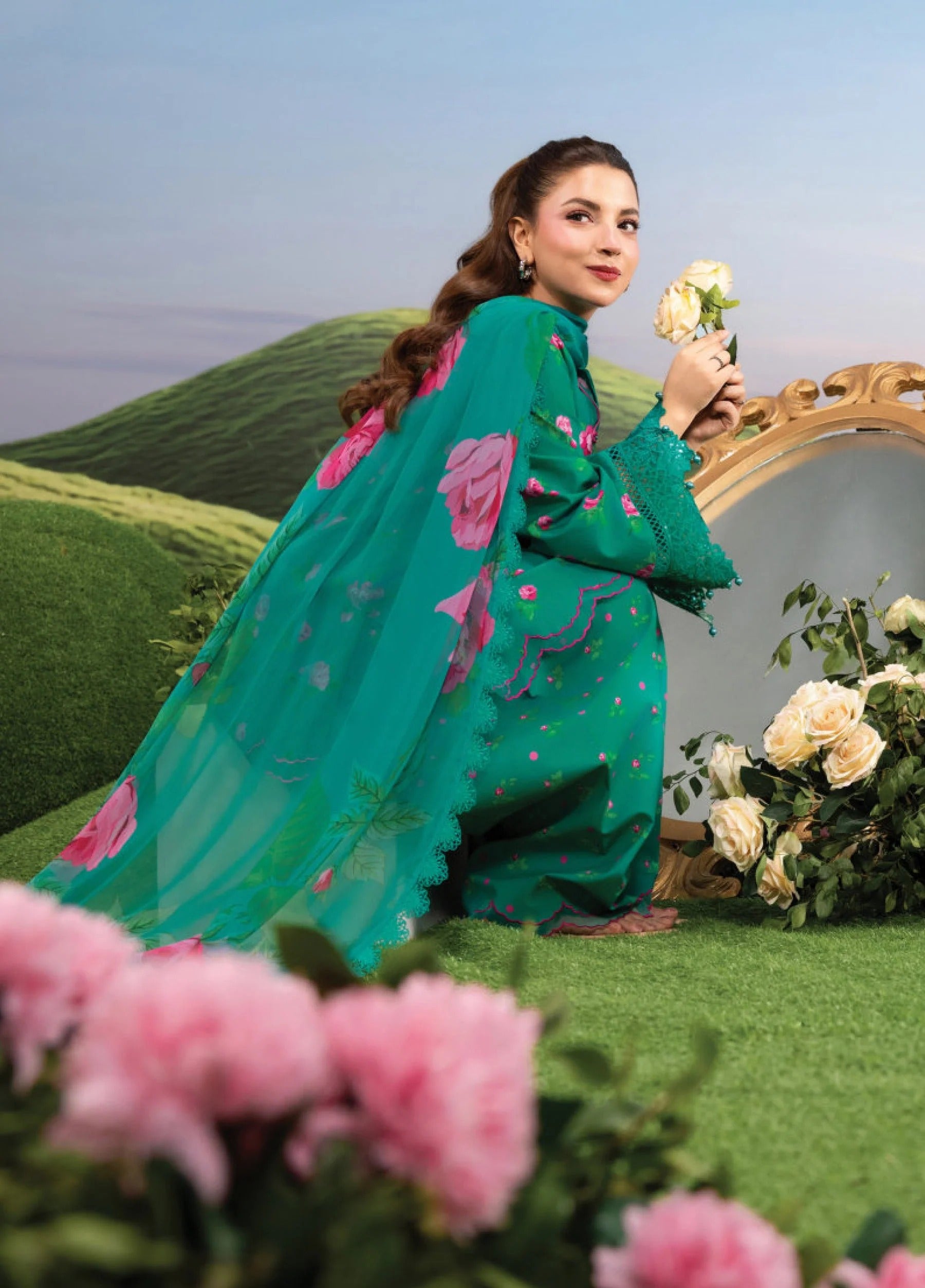 Maria.B M.Basics Embroidered Lawn Unstitched 3Pc Suit MB-09A