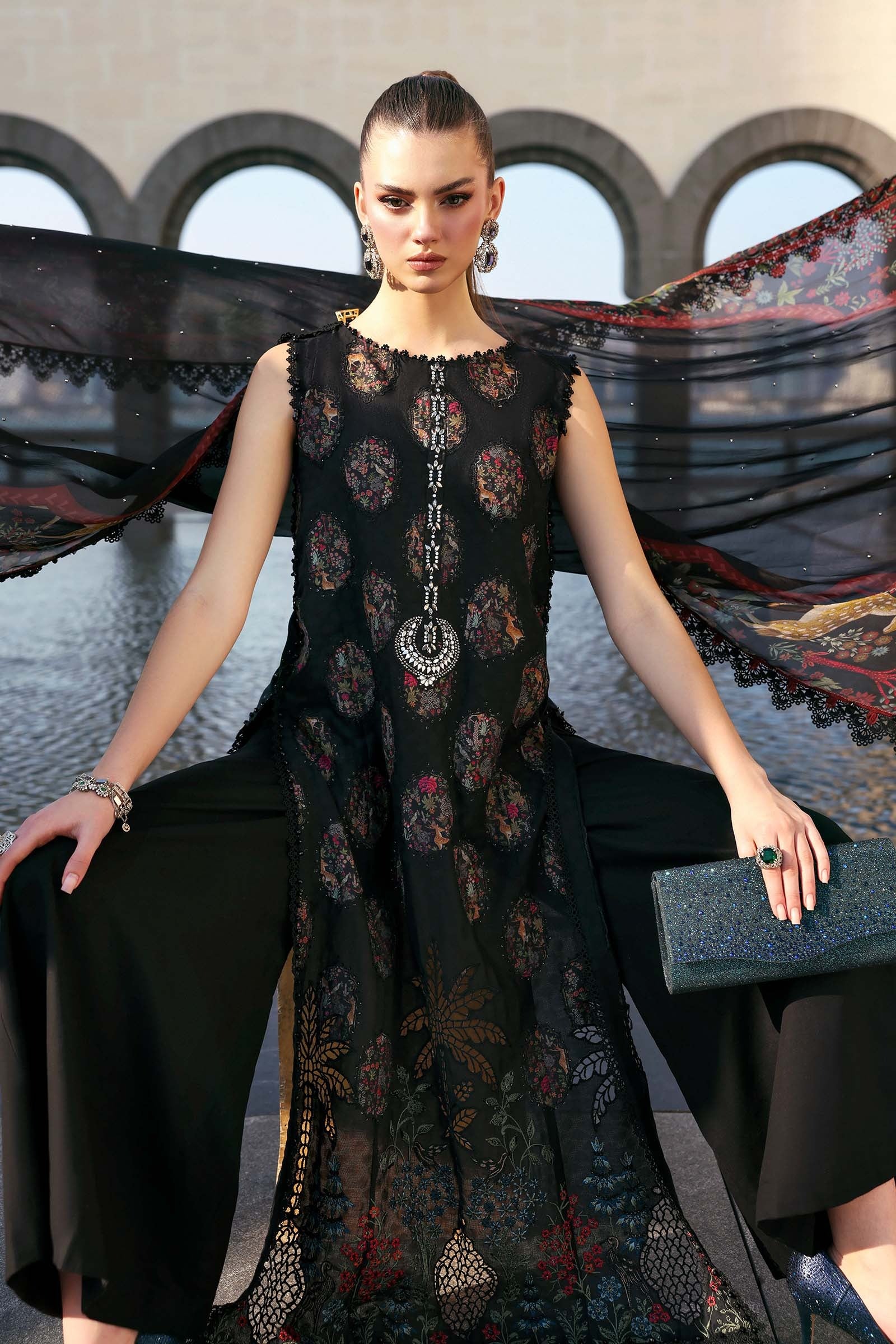Maria.B Luxury Lawn Unstitched Embroidered D-2605-B