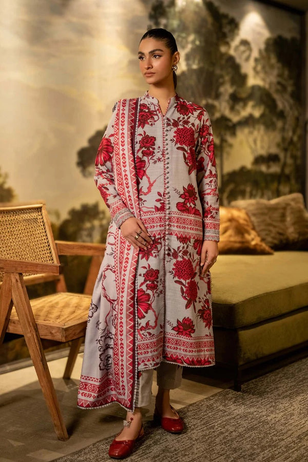 M Basics By Maria B Printed Khaddar Suits Unstitched 3 Piece MB24MBW 3A - Winter Collection