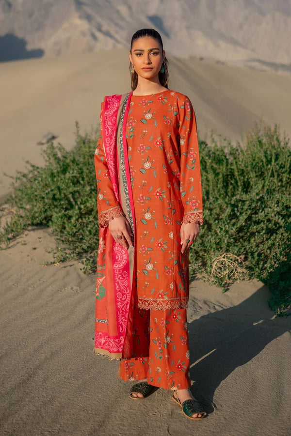 M Basics By Maria B Printed Khaddar Suits Unstitched 3 Piece MB24MBW 5B - Winter Collection