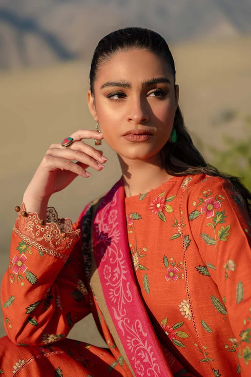 M Basics By Maria B Printed Khaddar Suits Unstitched 3 Piece MB24MBW 5B - Winter Collection
