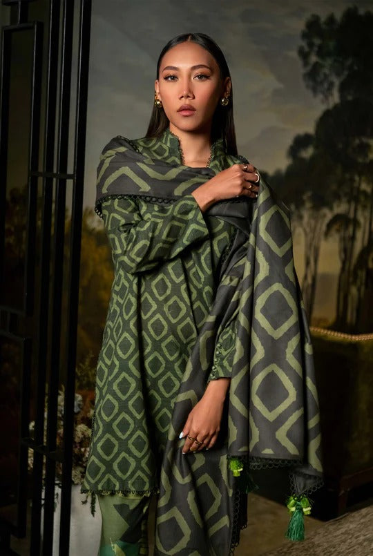 M Basics By Maria B Printed Khaddar Suits Unstitched 3 Piece MB24MBW 6A - Winter Collection