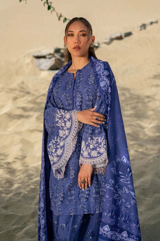 M Basics By Maria B Printed Khaddar Suits Unstitched 3 Piece MB24MBW 8A - Winter Collection