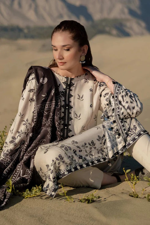 M Basics By Maria B Printed Linen Suits Unstitched 3 Piece MB24MBW 7A - Winter Collection