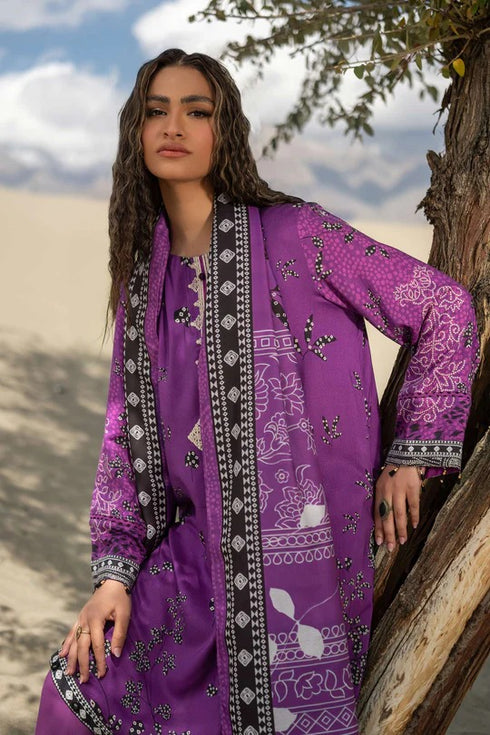 M Basics By Maria B Printed Linen Suits Unstitched 3 Piece MB24MBW 7B - Winter Collection
