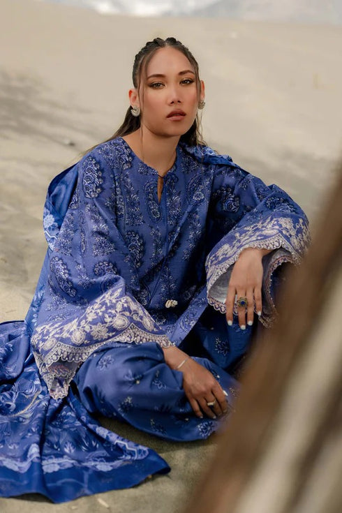 M Basics By Maria B Printed Khaddar Suits Unstitched 3 Piece MB24MBW 8A - Winter Collection