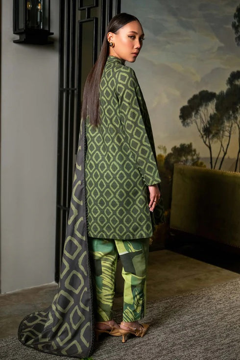 M Basics By Maria B Printed Khaddar Suits Unstitched 3 Piece MB24MBW 6A - Winter Collection