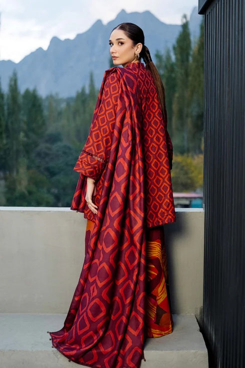 M Basics By Maria B Printed Khaddar Suits Unstitched 3 Piece MB24MBW 6B - Winter Collection