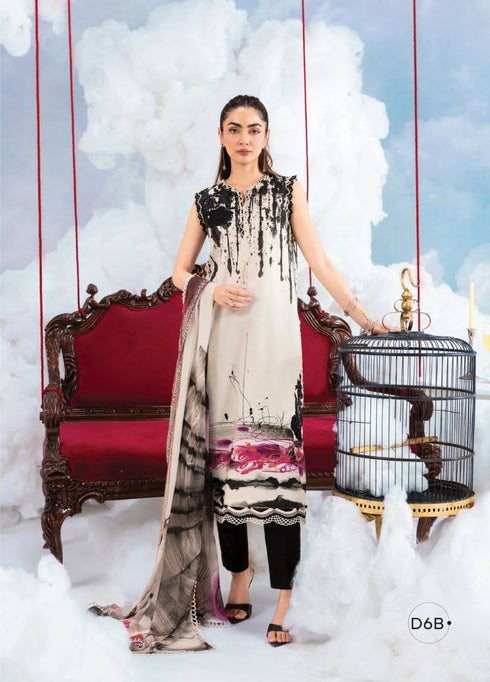 Maria.B M.Basics Embroidered Lawn Unstitched 3Pc Suit MB-06B